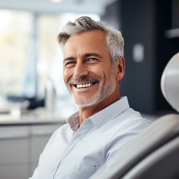 Man smiling in dental chair